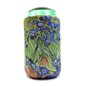 EXIT82ART - Insulated Neoprene Can Coolers, Set of 4, Van Gogh Paintings, Fits 12 oz Cans and Longnecks, Collapsible, Dishwasher Safe.