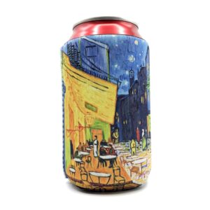 EXIT82ART - Insulated Neoprene Can Coolers, Set of 4, Van Gogh Paintings, Fits 12 oz Cans and Longnecks, Collapsible, Dishwasher Safe.