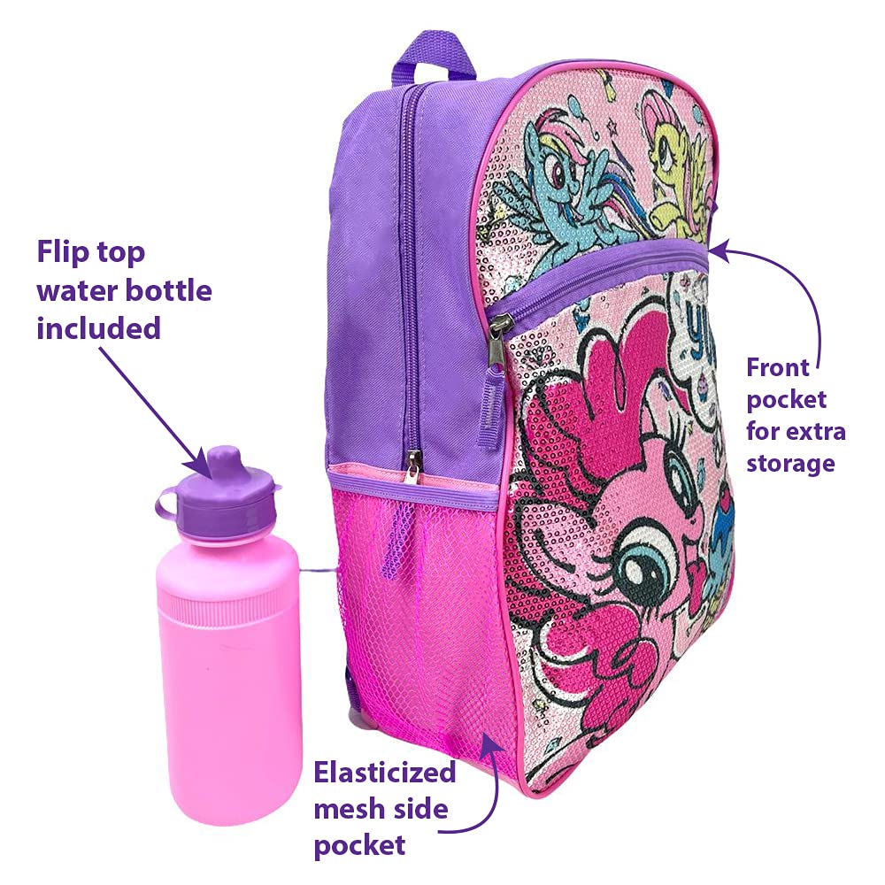 RALME My Little Pony Purple Sequin Back to School Essentials Set for Girls