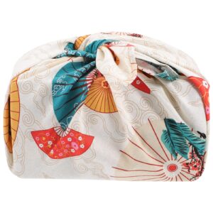 logofun bento wrapping cloth furoshiki wrapping cloth handkerchief japanese style bento lunch bandana cover (70x70cm-yellow)