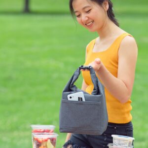 Ariel EDGE Durable Roll-top Insulated Lunch Tote Bag, Charcoal, Unisex