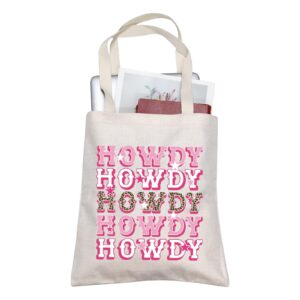 tobgb howdy gift howdy inspired tote bag howdy western gifts western country southern cowgirl gifts western tote bag (howdy tote)