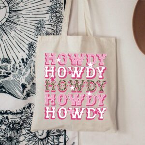 TOBGB Howdy Gift Howdy Inspired Tote Bag Howdy Western Gifts Western Country Southern Cowgirl Gifts Western Tote Bag (Howdy Tote)