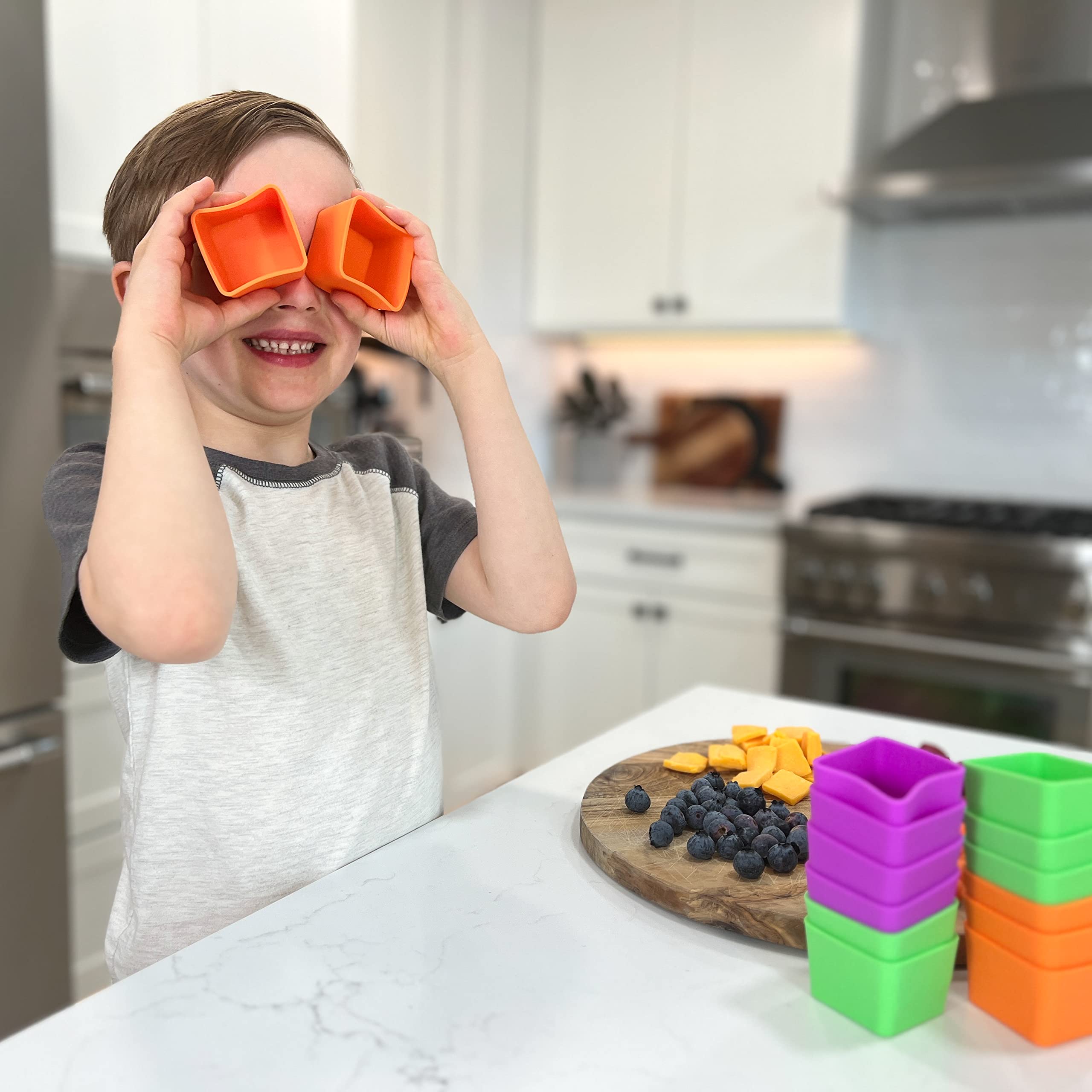 Square Silicone Lunch Box Dividers 12pcs - Bento Box Divider 2"x2"x1.5" - Cupcake Baking Cups - Bento Box Accessories Meal Prep Containers