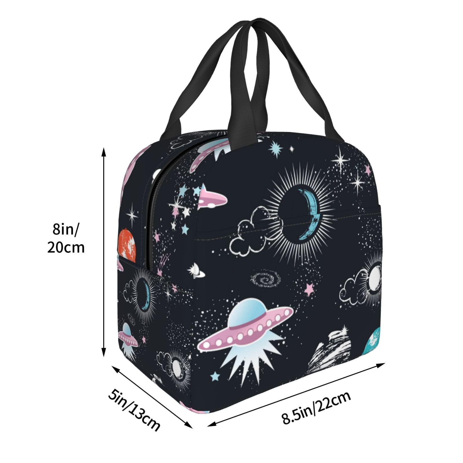 QIUWIOV Space Galaxy Constellation Lunch Bag Insulated Reusable Lunch Box Thermal Tote Bag Container Cooler Bag for Women Men Travel/Picnic/Work/Beach, One Size