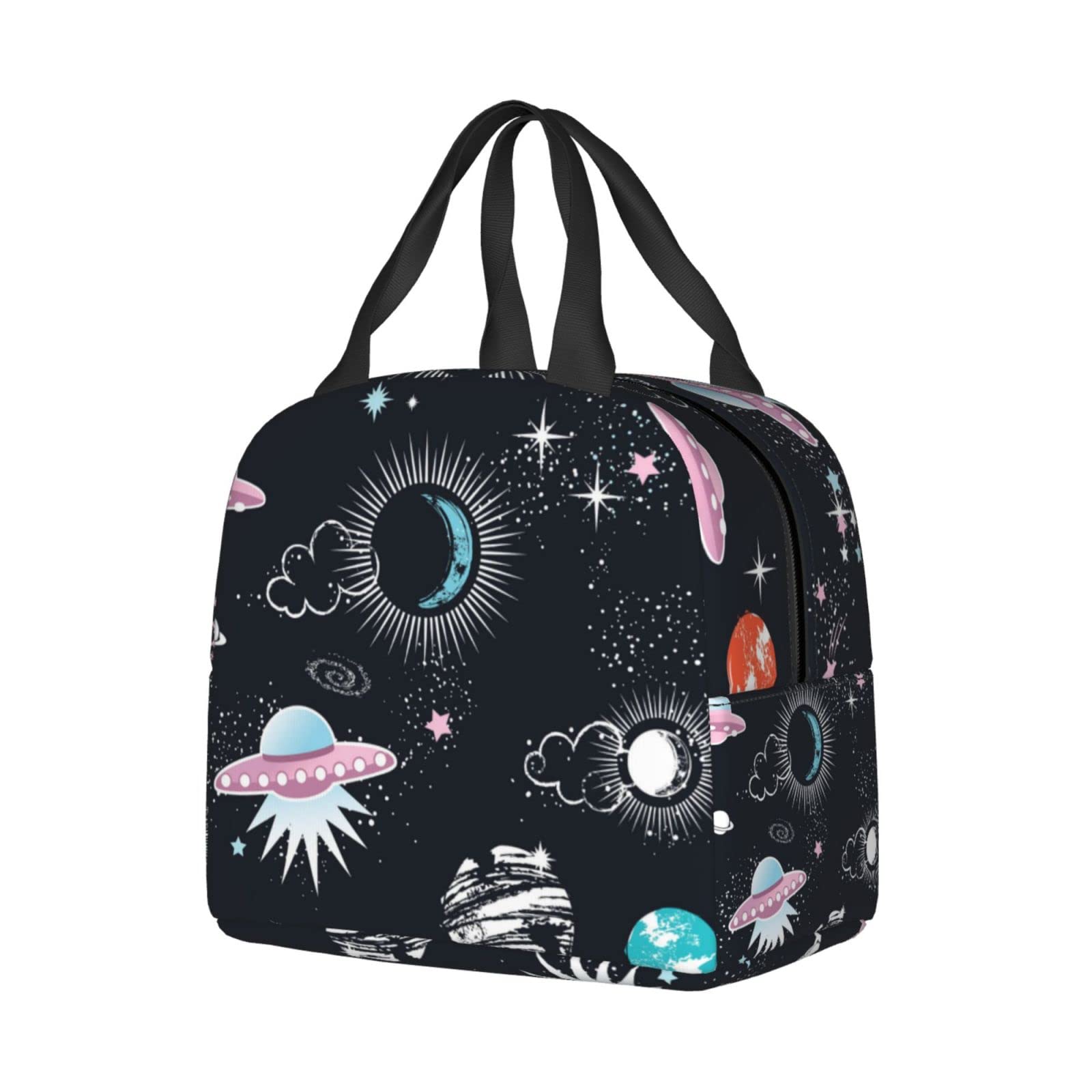 QIUWIOV Space Galaxy Constellation Lunch Bag Insulated Reusable Lunch Box Thermal Tote Bag Container Cooler Bag for Women Men Travel/Picnic/Work/Beach, One Size