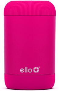 ello stainless steel can koozie | inuslated can cooler keeps 12oz, 16oz, slim cans, and glass bottles cold | metal drink holder perfect for beer, soda, and hard seltzer, tulip