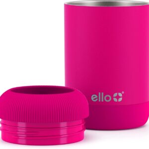 Ello Stainless Steel Can Koozie | Inuslated Can Cooler Keeps 12oz, 16oz, Slim Cans, and Glass Bottles Cold | Metal Drink Holder Perfect for Beer, Soda, and Hard Seltzer, Tulip