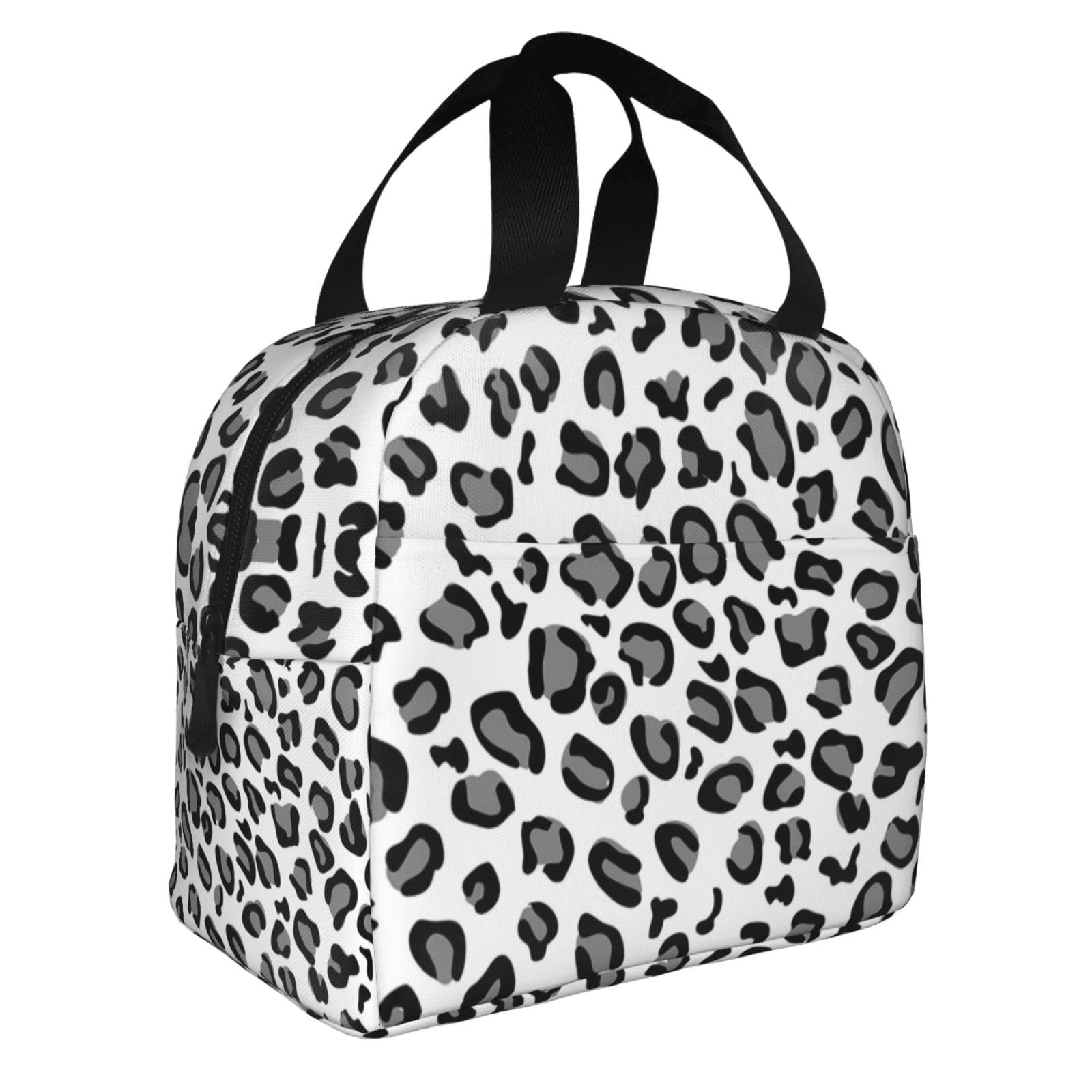 bmuvghi Leopard Lunch Bag Women Lunch Box Container Insulated Small Cute Lunch Bags for Women Compact Reusable Lunchbox Tote for Men Work Office Picnic Travel