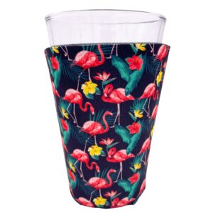 flamingo pattern pint glass coolie (1)