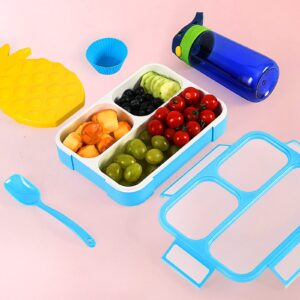 SOOCUTE Insulated Lunch Box Kids Lunch Bag Set, Game On Boys Lunchbox With 3 Compartment Bento Box Freezable Ice Pack Water Bottle Silicon Cap Salad Container, Toddler School Supplies Lunch Kit