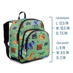 Wildkin 12 Inch Backpack Bundle with Insulated Lunch Box Bag (Wild Animals)