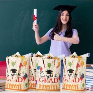 2 Pieces Graduation Party Favor Bags Canvas Tote Bags Large Graduation Canvas Shoulder Bags Reusable Grocery Shopping Bags for Graduation Party Supplies (Balloon)