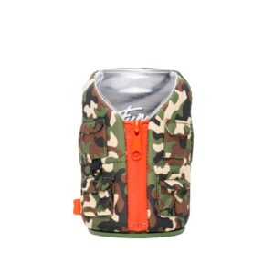 puffin - the adventurer - beverage vest, insulated can cooler (woodsy camo)