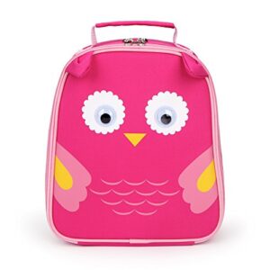 yodo Kids Insulated Lunch Tote Bag with Name Tag, Owl