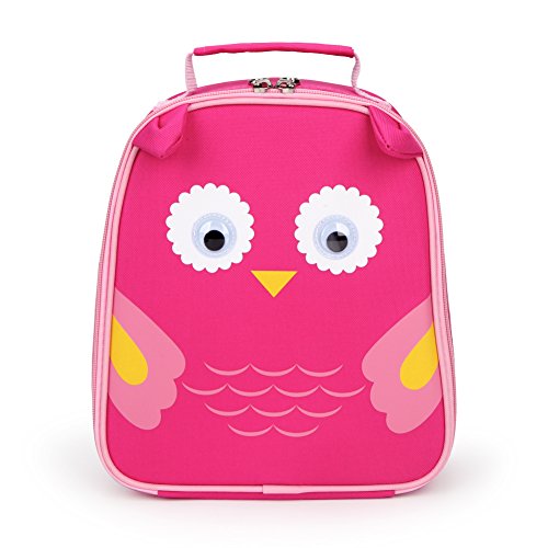 yodo Kids Insulated Lunch Tote Bag with Name Tag, Owl