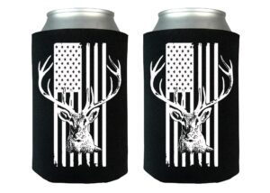 usa tattered flag hunting collapsible can bottle beverage cooler sleeves 2 pack united states of american buck