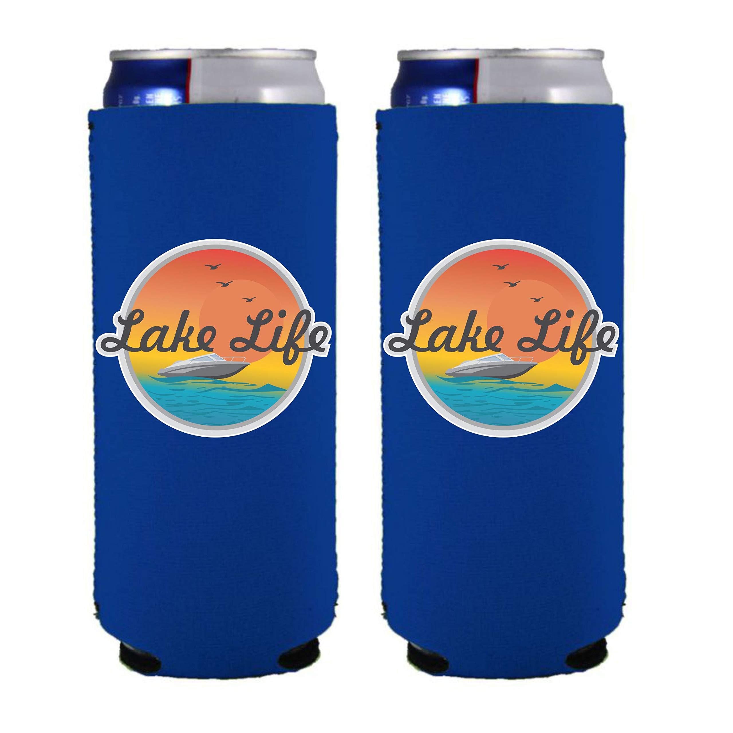 Lake Life Slim Can Coolie (2 Pack, Royal Blue)