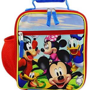 Disney Mickey Mouse Boys Girls Toddler Soft Insulated School Lunch Box (One Size, Red/Blue)