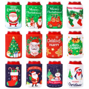 HomyPlaza 12-Pack Beer Can Coolers Sleeves Insulators Reusable Can Drink Holder Birthday Party Favors for Soda and Beer,Personalized can cooler for Bachelorette Party Decorations Supplies