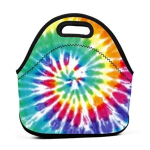 baifumen tie dye neoprene lunch bag insulated lunch box tote for women men adult kids teens boys teenage girls toddler