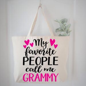 COCOVICI Grammy Tote Bag | My Favorite People Call me Grammy | Grandma Gifts | Grammy Gifts | Grammy Christmas Gift | Christmas Gift from Grandkids (My Favorite People Call me Grammy Pink/Black Font)