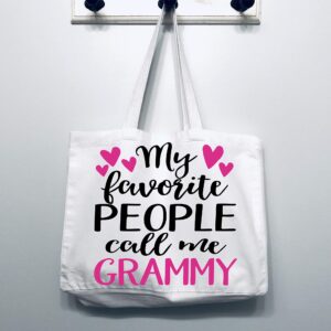 COCOVICI Grammy Tote Bag | My Favorite People Call me Grammy | Grandma Gifts | Grammy Gifts | Grammy Christmas Gift | Christmas Gift from Grandkids (My Favorite People Call me Grammy Pink/Black Font)