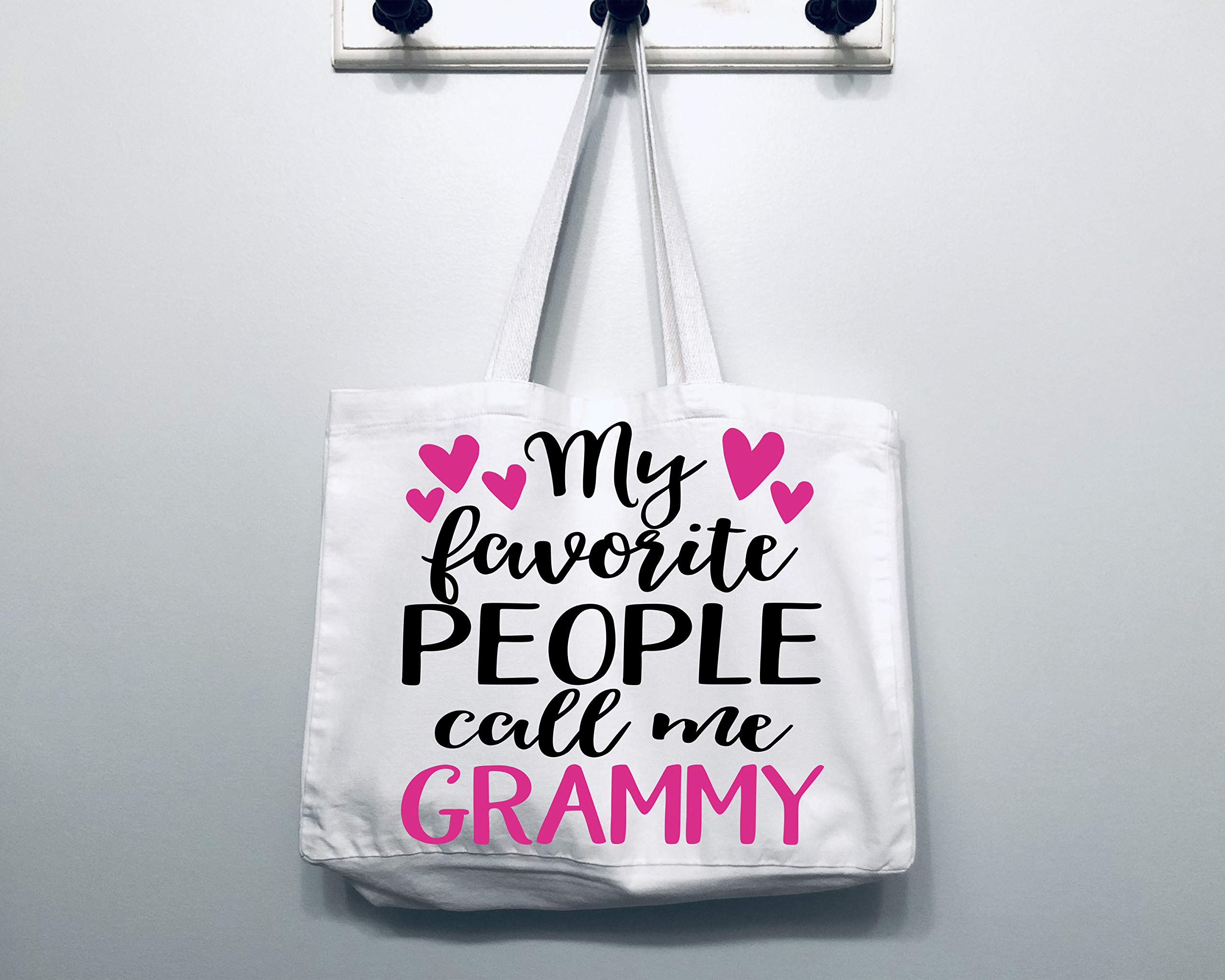 COCOVICI Grammy Tote Bag | My Favorite People Call me Grammy | Grandma Gifts | Grammy Gifts | Grammy Christmas Gift | Christmas Gift from Grandkids (My Favorite People Call me Grammy Pink/Black Font)