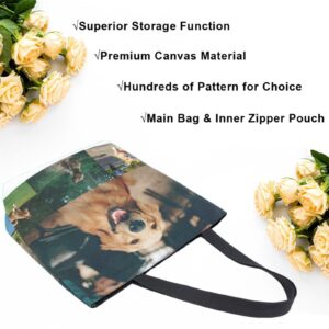 Naanle Personalized Canvas Tote Bag with Photos Customized Picture Women Casual Shoulder Bag Custom Handbag Cotton Bag Gift for 4 Photos Collage