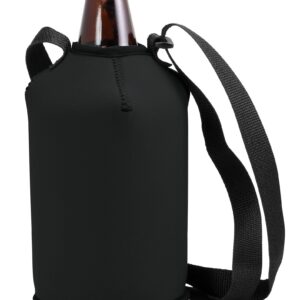 Growler Cover Coolie With Strap Built for 64 Oz. (Black)