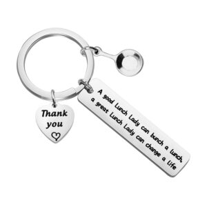 potiy thank you gift for lunch lady school lunch server gift a good lunch lady can bunch a lunch a great lunch lady can change a life bracelet for cafeteria worker (lunch lady keychain)