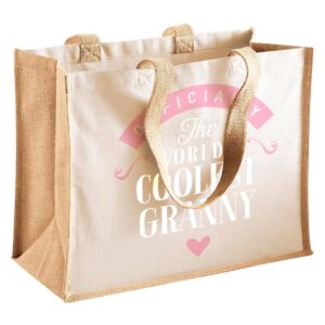 design, invent, print! granny gift, birthday bag, present, bag, funny gifts from granddaughter keepsake, shopping tote (natural)
