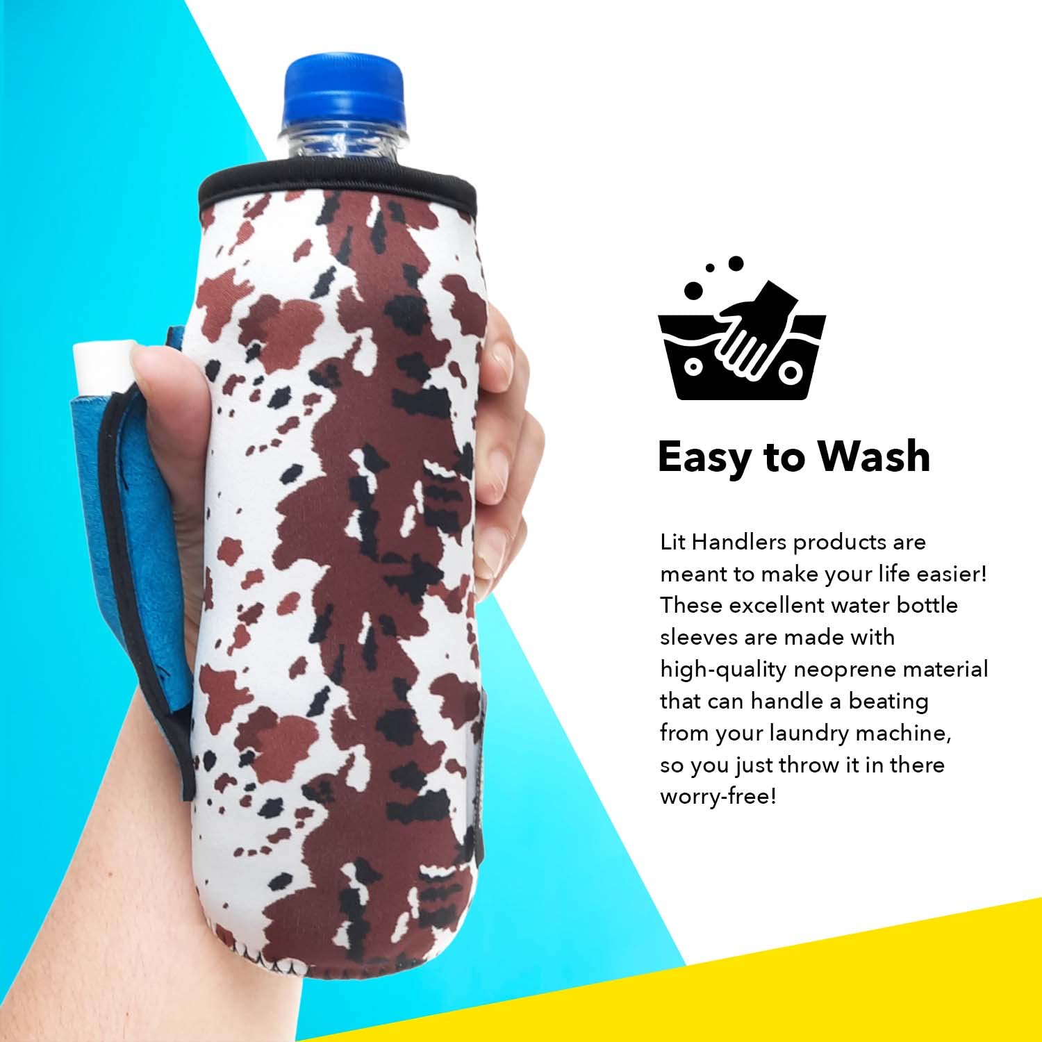 Lit Handlers Neoprene Water Bottle Sleeve - 16-24 oz Insulated Water Bottle Holder for Walking, Running, & Cycling - Soda Can Cooler & Beer Sleeve - Water Resistant Drink Covers, Love a Nurse