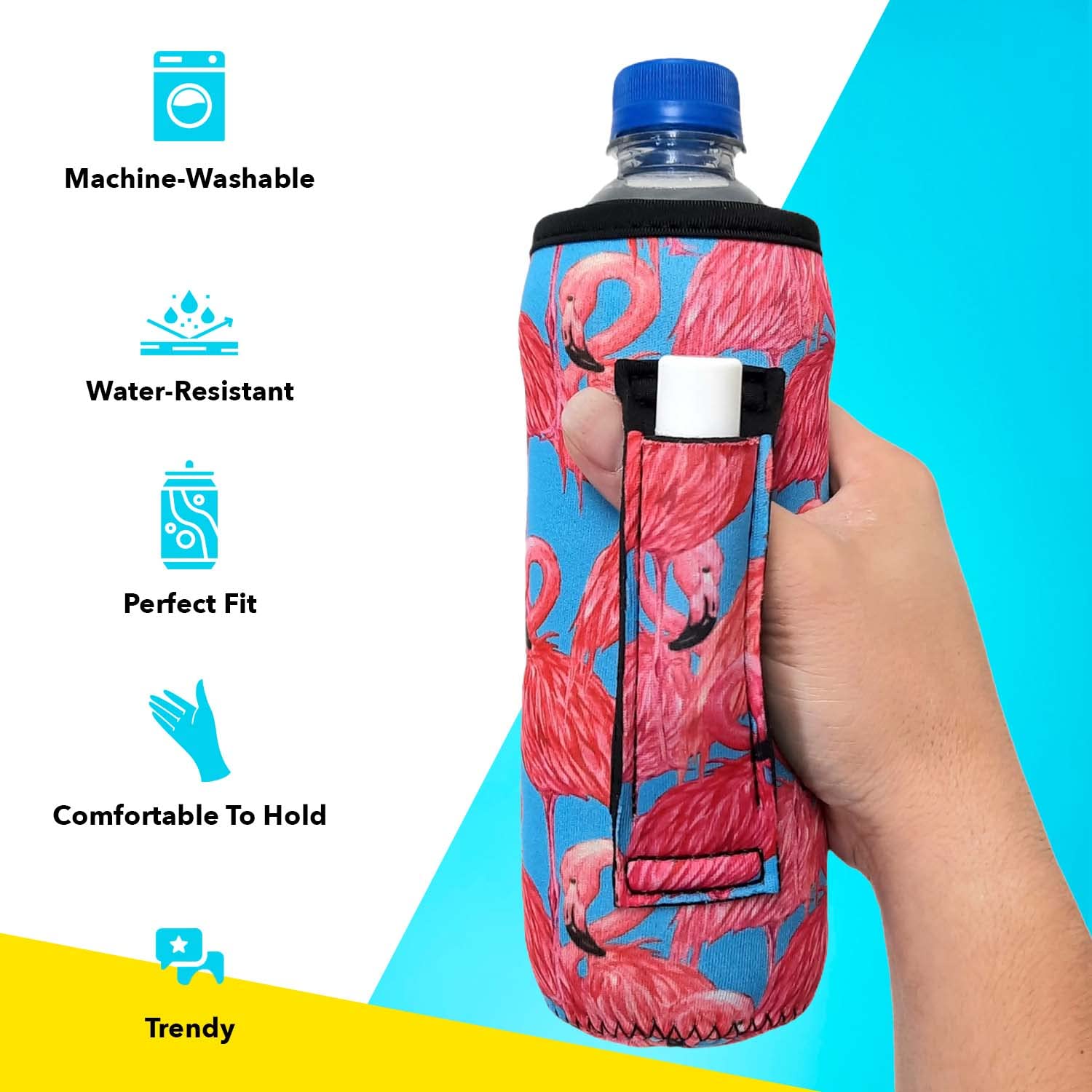 Lit Handlers Neoprene Water Bottle Sleeve - 16-24 oz Insulated Water Bottle Holder for Walking, Running, & Cycling - Soda Can Cooler & Beer Sleeve - Water Resistant Drink Covers, Love a Nurse