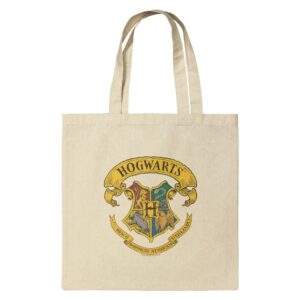 graphics & more harry potter ilustrated hogwart's crest grocery travel reusable tote bag