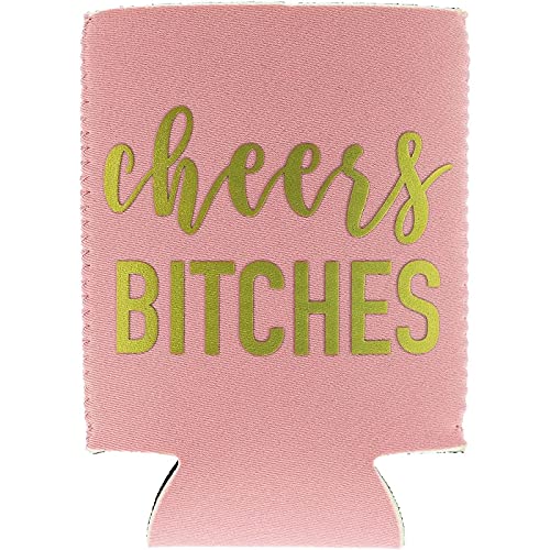 12 oz Cheers Bitches Neoprene Can Cooler Sleeves for Soda, Beer, Beverages (3 Pack)