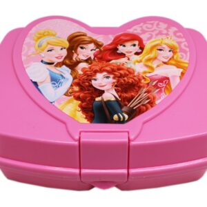 Disney Princess Pink Colored Snap Lock Plastic Sandwich Box