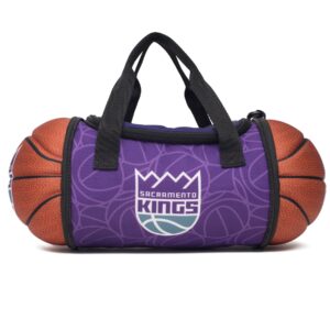maccabi art official sacramento kings collapsible insulated basketball lunch bag, 13.4” x 5.75” x 5.75” purple