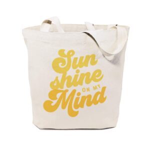 the cotton & canvas co. sun shine on my mind summer beach bag, swim bag, shopping and travel reusable shoulder tote and handbag