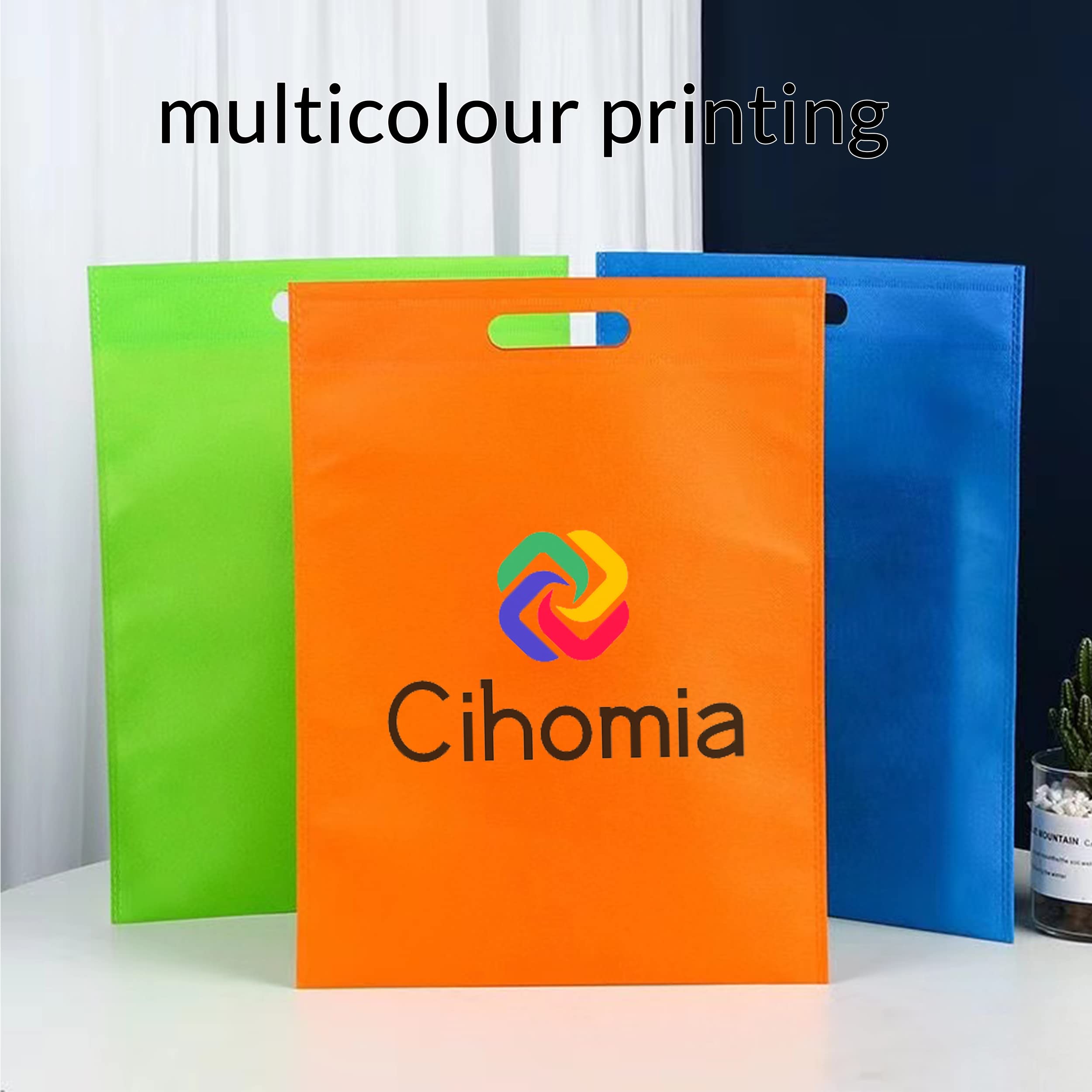 Cihomia Custom Reusable Merchandise Tote Bag Personalized Text Logo - Recyclable cloth bag Grocery 50-100PCS (9.8x11.8 inch)