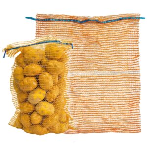 deebree reusable potato storage mesh bags, 18"×22” breathable mesh firewood bags raschel mesh bag for vegetables washable net bags with drawstring for potato onion storage 10 pack