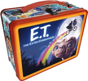aquarius e.t. fun box - sturdy tin storage box with plastic handle & embossed front cover - officially licensed e.t. merchandise & collectible gift (48288)