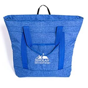 Large Collapsible Insulated Grocery Bag (2 Pack) Reusable Blue Cooler Bag for Frozen Foods and Groceries