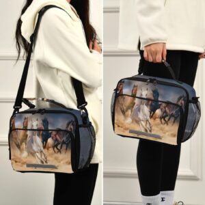 Horse Lunch Box Insulated Lunch Bags Horses for Girls Boys Kids Animal Print Cooler Bag Reusable Lunch Tote Bag Shoulder Bag for Work Picnic