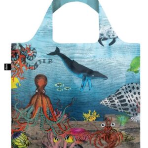 LOQI Artist Kristjana S Williams Interiors Reusable Shopping Bag, O/S, Barrier Reef