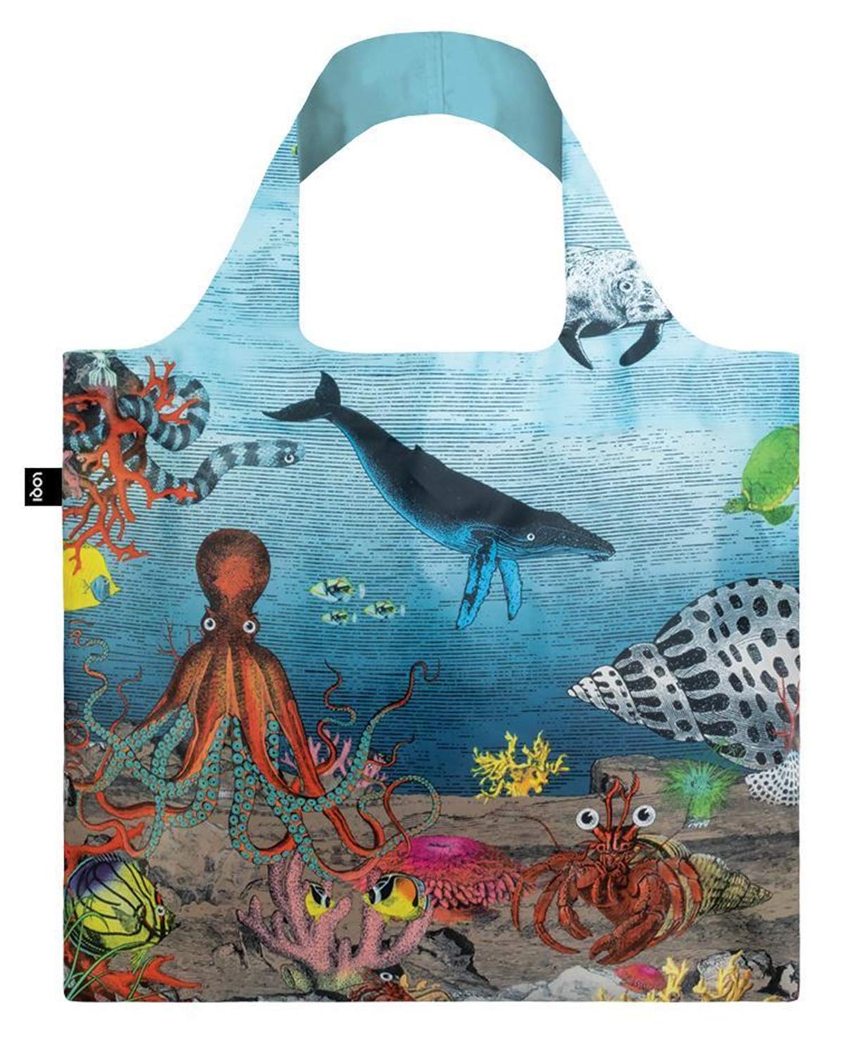 LOQI Artist Kristjana S Williams Interiors Reusable Shopping Bag, O/S, Barrier Reef