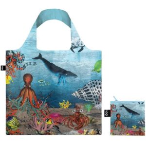 LOQI Artist Kristjana S Williams Interiors Reusable Shopping Bag, O/S, Barrier Reef