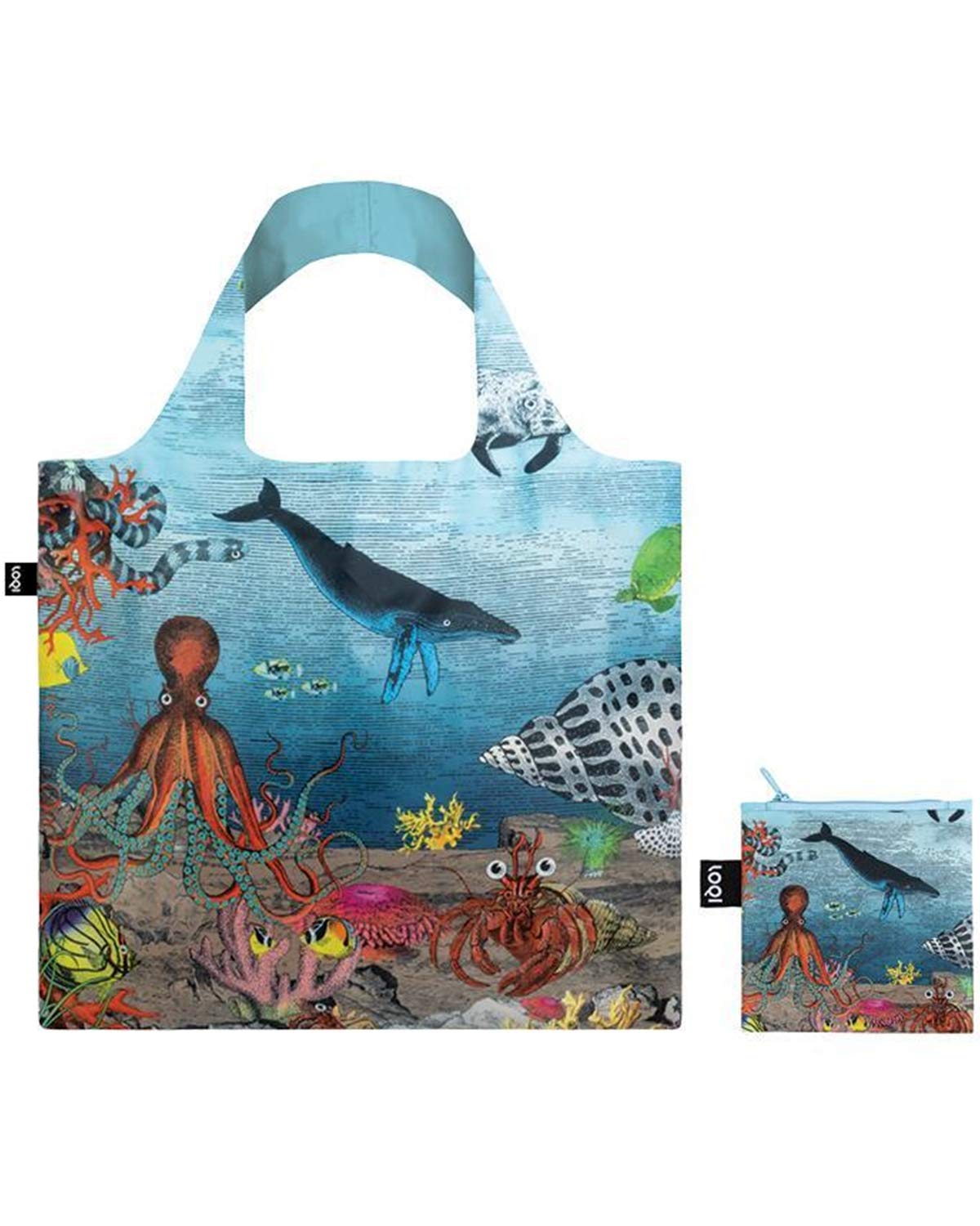 LOQI Artist Kristjana S Williams Interiors Reusable Shopping Bag, O/S, Barrier Reef