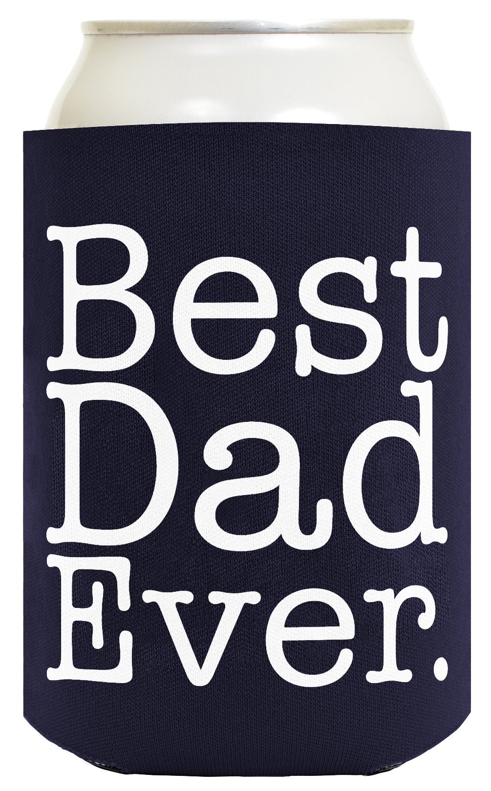 Funny Beer Coolie Best Dad Ever 2 Pack Can Coolies Navy