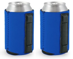 magnetic neoprene collapsible can coolie (2 pack royal blue)